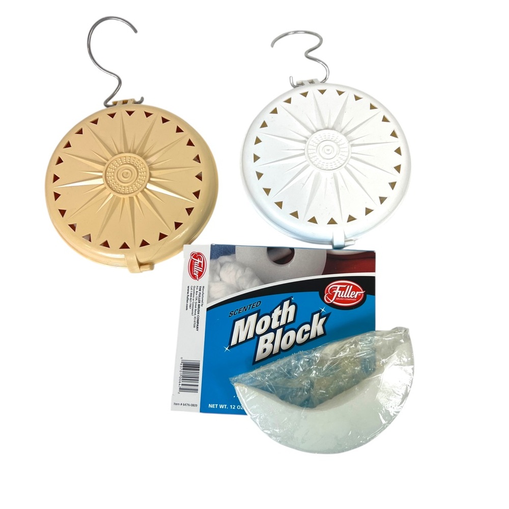 2 Fuller Brush Company Moth Block Hang-Up Cases